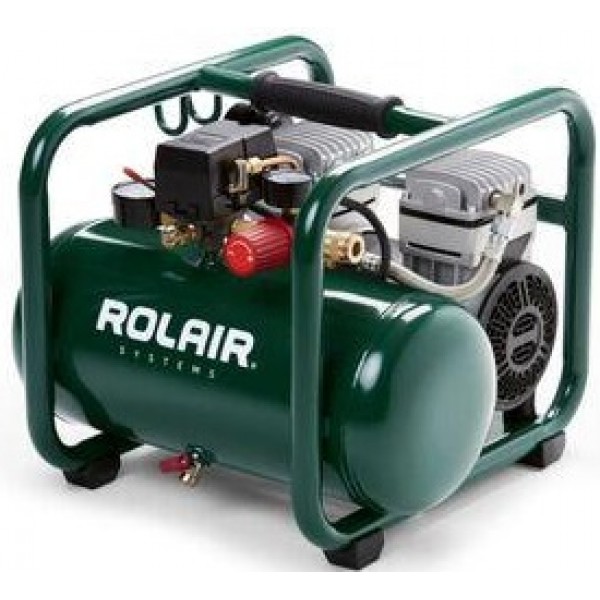 Rolair 1 HP - Ultra-Quiet (115V) 2.4CFM@90PSI 2.5 Gallon Oil Less Compressor