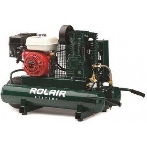 Rolair 6.5 HP Honda 13.8 CFM@90PSI 9 Gall Twin Tank Compressor