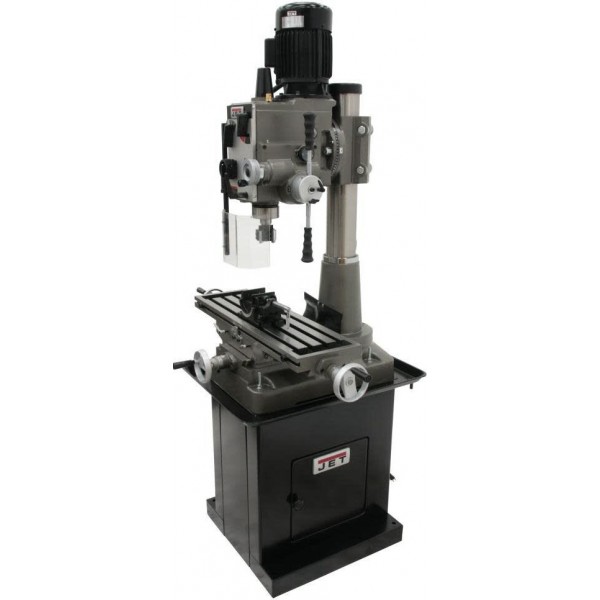 JET Geared Head Square Column Mill/Drill with Power Downfeed with DP700 2-Axis DRO & X-Axis Powerfeed