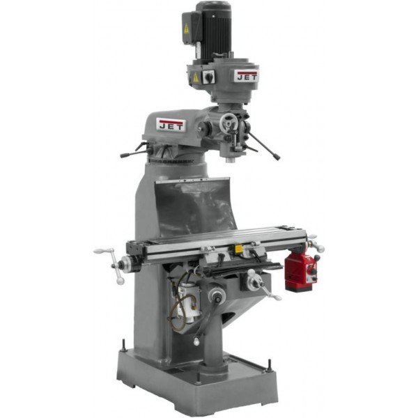 JET JTM-1 Turret Mill 9 In. x 42 In. Table 16 Spindle Speeds 2 HP 3Ph 230 V Only