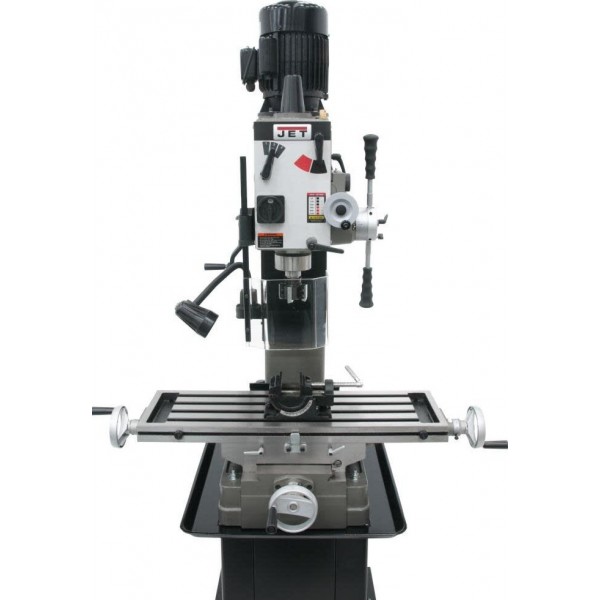 JET Variable Speed Square Column Geared Head Mill/Drill with Newall DP500 2-Axis DRO & X-Axis Powerfeed