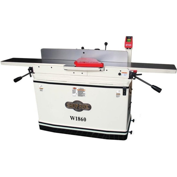 Shop Fox 8 Inch x 76 Inch 3HP Parallelogram Jointer with Helical Cutterhead & Mobile Base