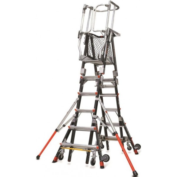 Little Giant Safety Compact Cage Model 6 Ft. to 10 Ft. IAA FG with Side Tip Outrigger and Wheel Lift