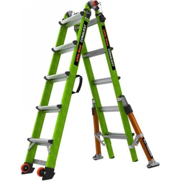 Little Giant Safety Conquest All-Terrain Fiberglass Extendable Ladder ANSI Type 1A Little Giant Safety Conquest All-Terrain Fiberglass Extendable Ladder ANSI Type 1A