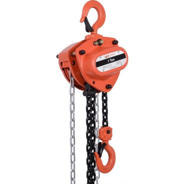 Atlas Lifting and Rigging ACH 1 Ton Chain Hoist 20 Ft. Lift with Overload Protection