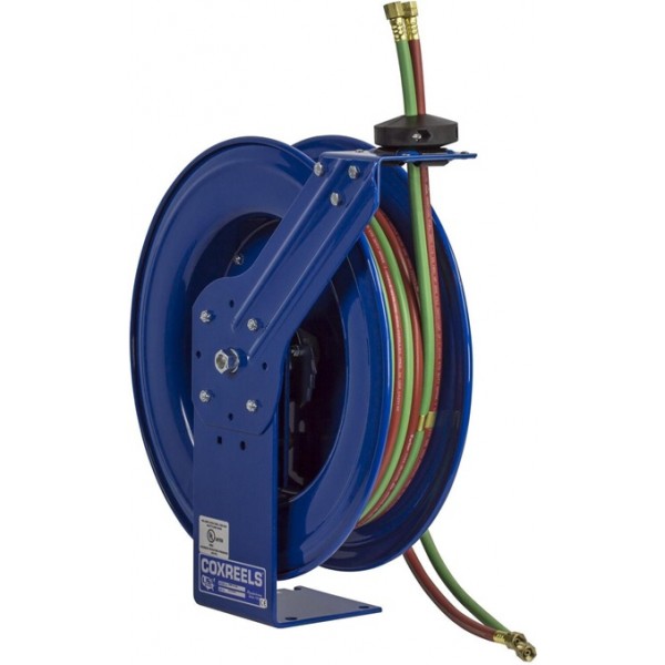 Coxreels Hose Reel Dual Hose Spring Rewind with T Grade Hose 1/4in ID 100' 200 PSI
