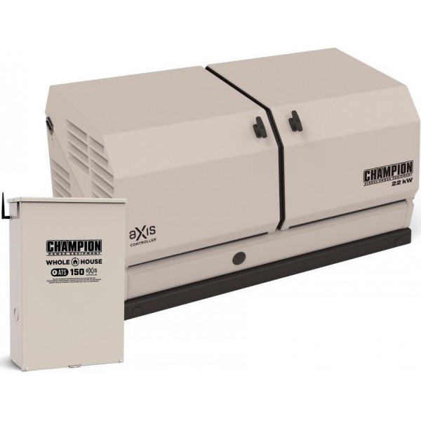Champion Power Equipment 22 kW Home Standby Generator and 150-Amp Automatic Transfer Switch with aXis Technology
