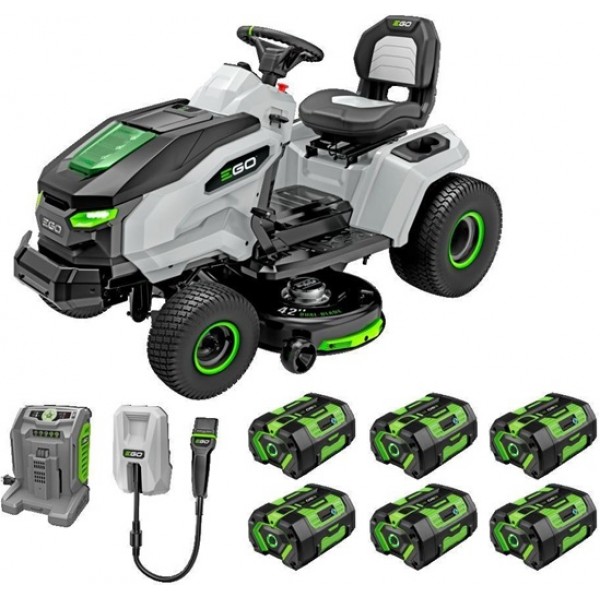 EGO 42in Lawn Tractor with 6Ah Battery 6pk, Turbo Charger & Adapter Kit