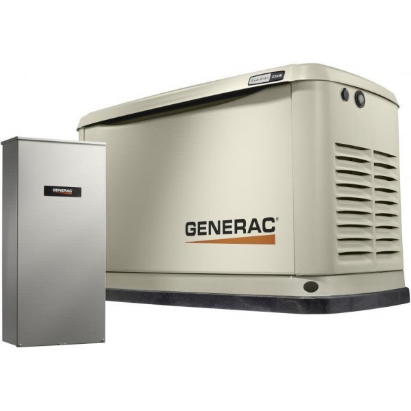 Generac Guardian Series 70432 22kwith 19.5kW Air Cooled Home Standby Generator with WiFi with Whole House 200 Amp Transfer Switch (non CUL)