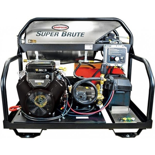 Simpson Super Brute 3500 PSI at 5.5 GPM VANGUARD V-Twin with COMET Triplex Plunger Pump Hot Water Professional Gas Pressure Washer
