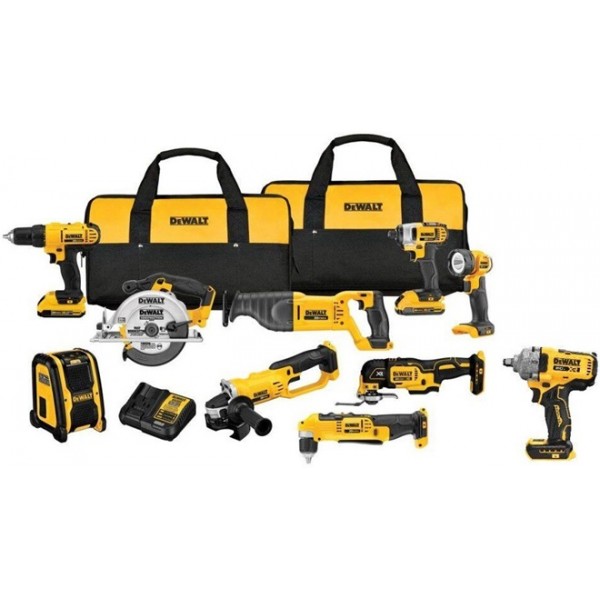 DEWALT 20V Max 10 Tool Combo Kit with Soft Case Bundle