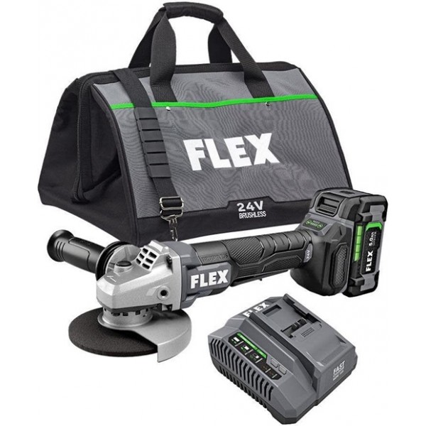 FLEX 5 Inch Variable Speed Angle Grinder Kit with Paddle Switch