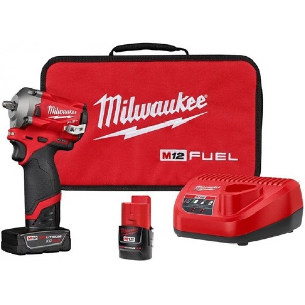 Milwaukee M12 FUEL Stubby 3/8 in. Impact Wrench Kit