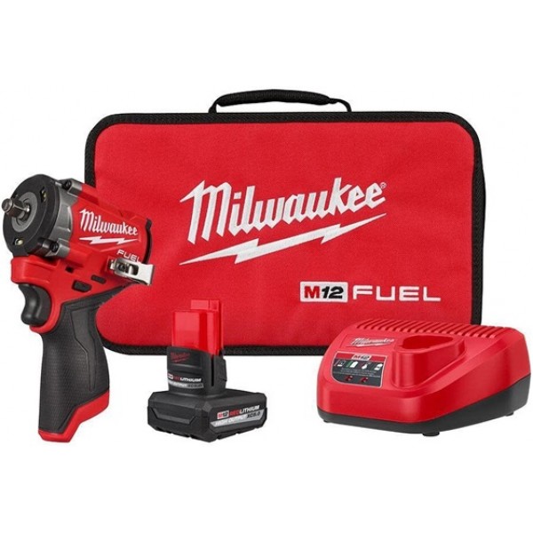 Milwaukee M12 FUEL Stubby 3/8 Inch Impact Wrench Kit