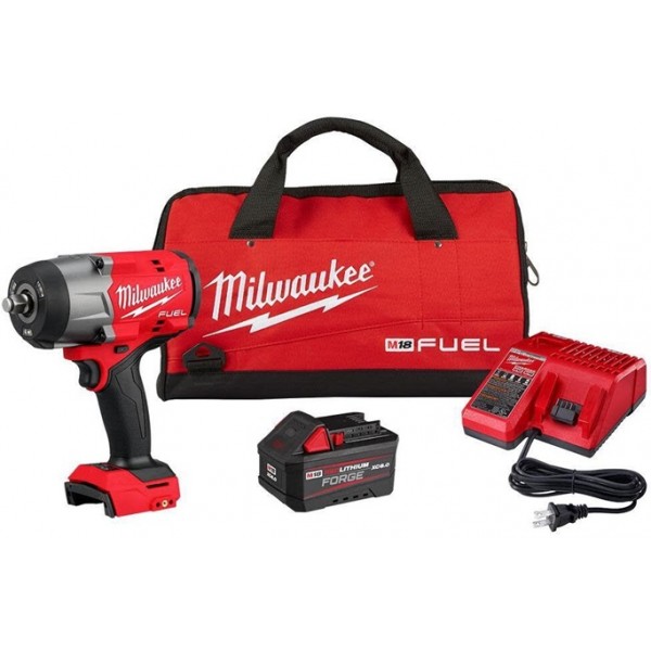 Milwaukee M18 FUEL 1/2in High Torque Impact Wrench with Friction Ring REDLITHIUM FORGE Kit