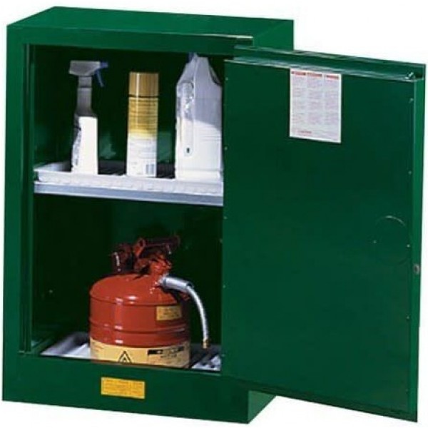Justrite 12 Gallon Green Steel Manual Close Pesticides Safety Cabinet Justrite 12 Gallon Green Steel Manual Close Pesticides Safety Cabinet