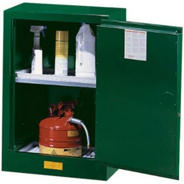 Justrite 12 Gallon Green Steel Self Close Pesticides Safety Cabinet Justrite 12 Gallon Green Steel Self Close Pesticides Safety Cabinet