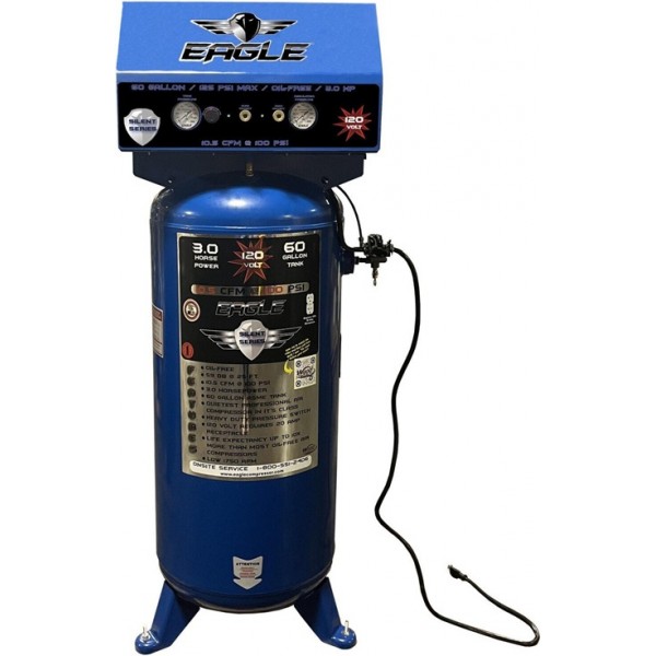 Eagle Compressor Silent Series Air Compressor 60 Gallon Electric Portable