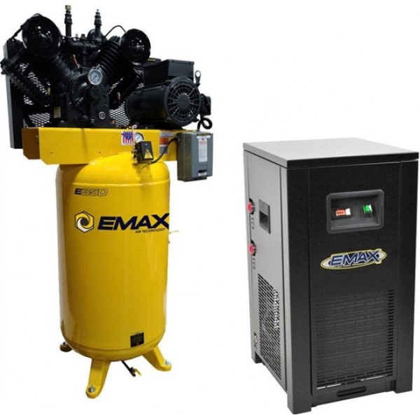 EMAX 80 Gallon 175 Psi 10HP Vertical Air Compressor with 115V Air Dryer Bundle