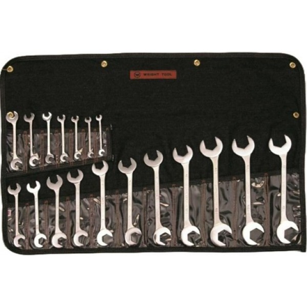 Wright Tool Open End Wrenches Double Angle 15 & 60 Degrees 18pc