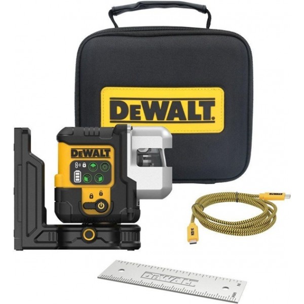 DEWALT USB Rechargeable Green 3 X 180 Degree Line Laser Base Kit