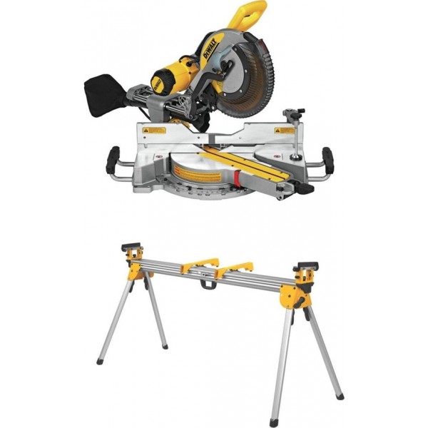 DEWALT 12 Inch Sliding Compound Miter Saw with Stand Bundle