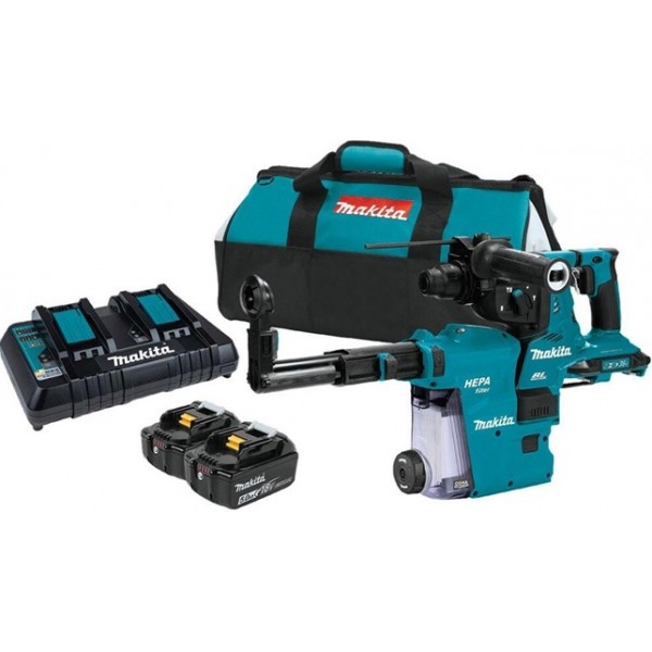 Makita 18V X2 (36V) LXT 1 1/8in AVT Rotary Hammer Kit with HEPA Dust Extractor