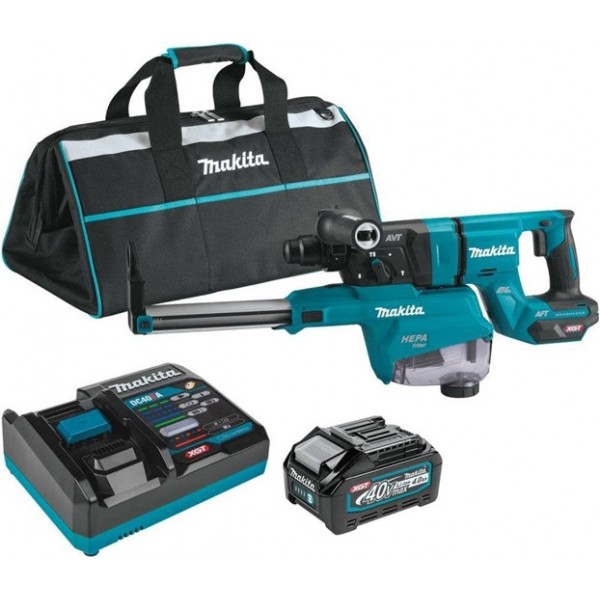 Makita 40V max XGT 1 1/8in AVT Rotary Hammer Kit with Dust Extractor